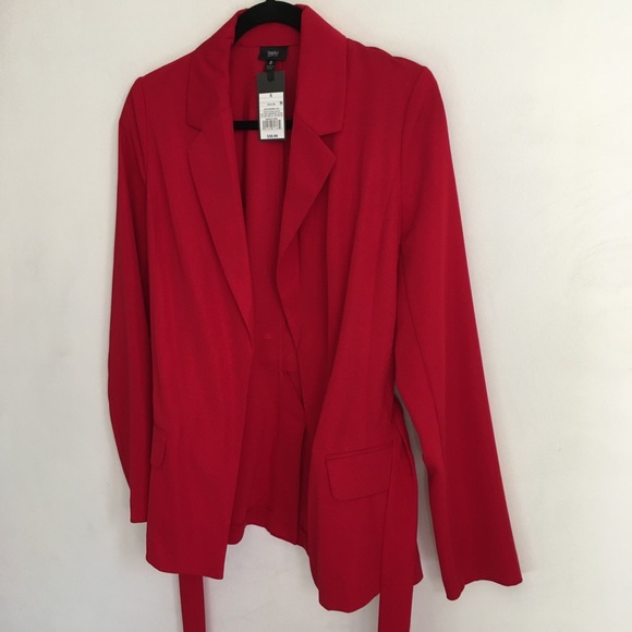 MOSSIMO RED BLAZER WORK OFFICE CHIC WHOWHATWEAR - Picture 5 of 6